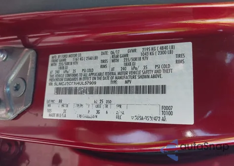 2017 Lincoln Mkc Select z USA, uszkodzony, nr VIN 5LMCJ2C9XHUL57909